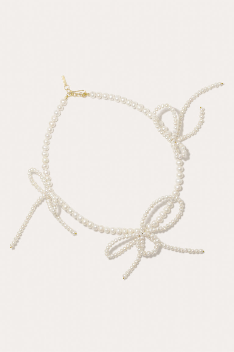 Loop‐the‐Loop - Pearl and Recycled Gold Vermeil Necklace