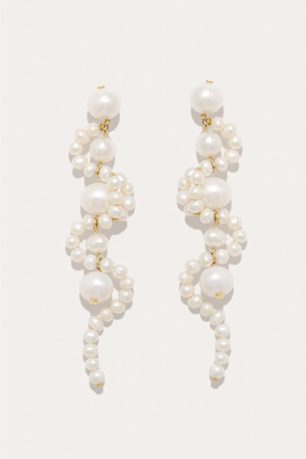 The Mist - Pearl and Recycled Gold Vermeil Earrings