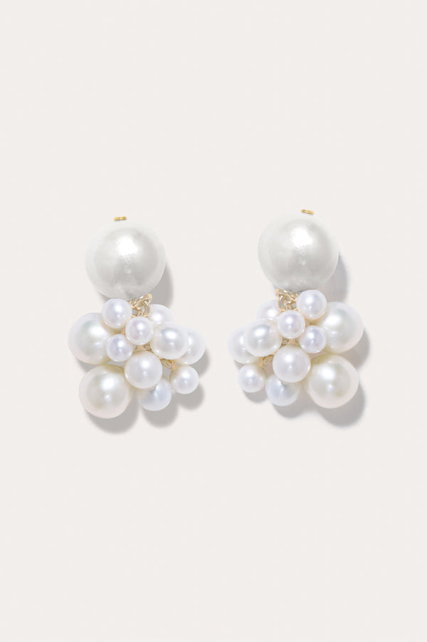 Till The Stars Wane - Pearl and Recycled Gold Vermeil Earrings