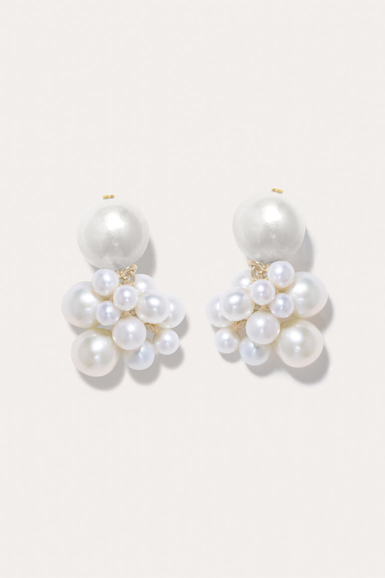 Till The Stars Wane - Pearl and Recycled Gold Vermeil Earrings