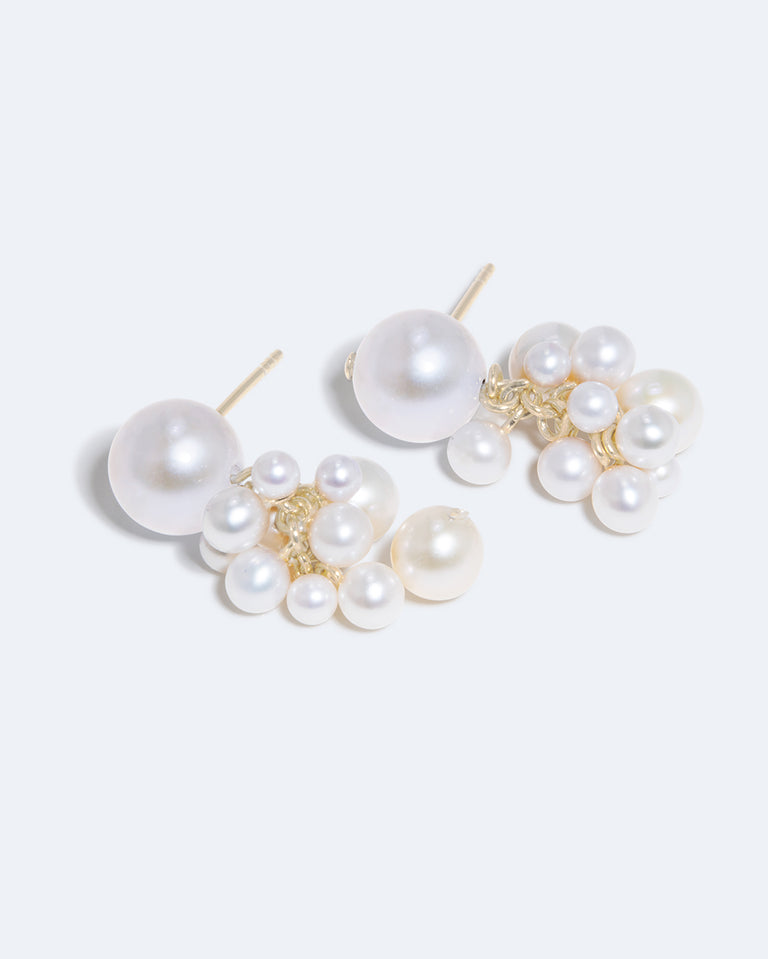 Till The Stars Wane - Pearl and Recycled Gold Vermeil Earrings