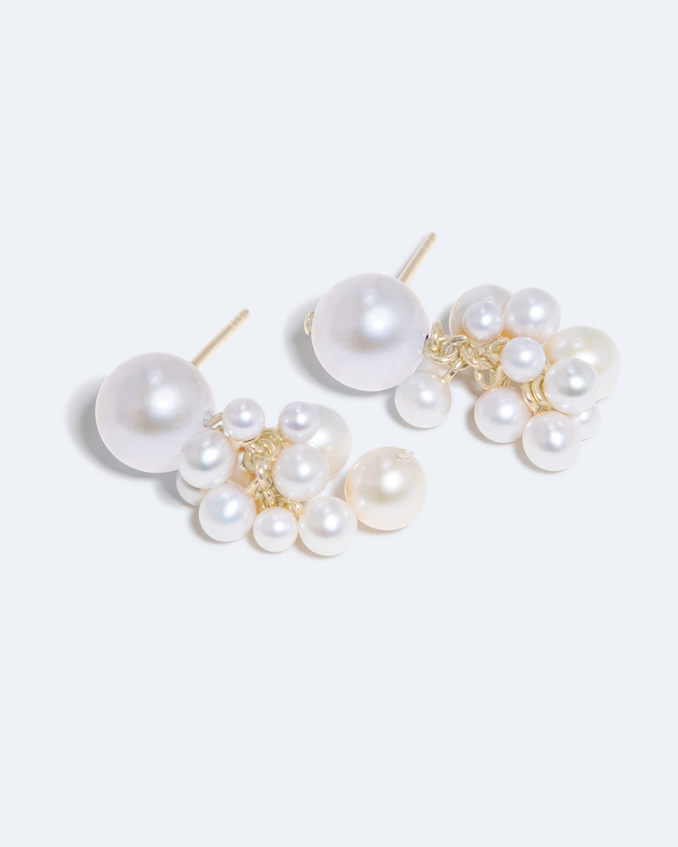 Till The Stars Wane - Pearl and Recycled Gold Vermeil Earrings