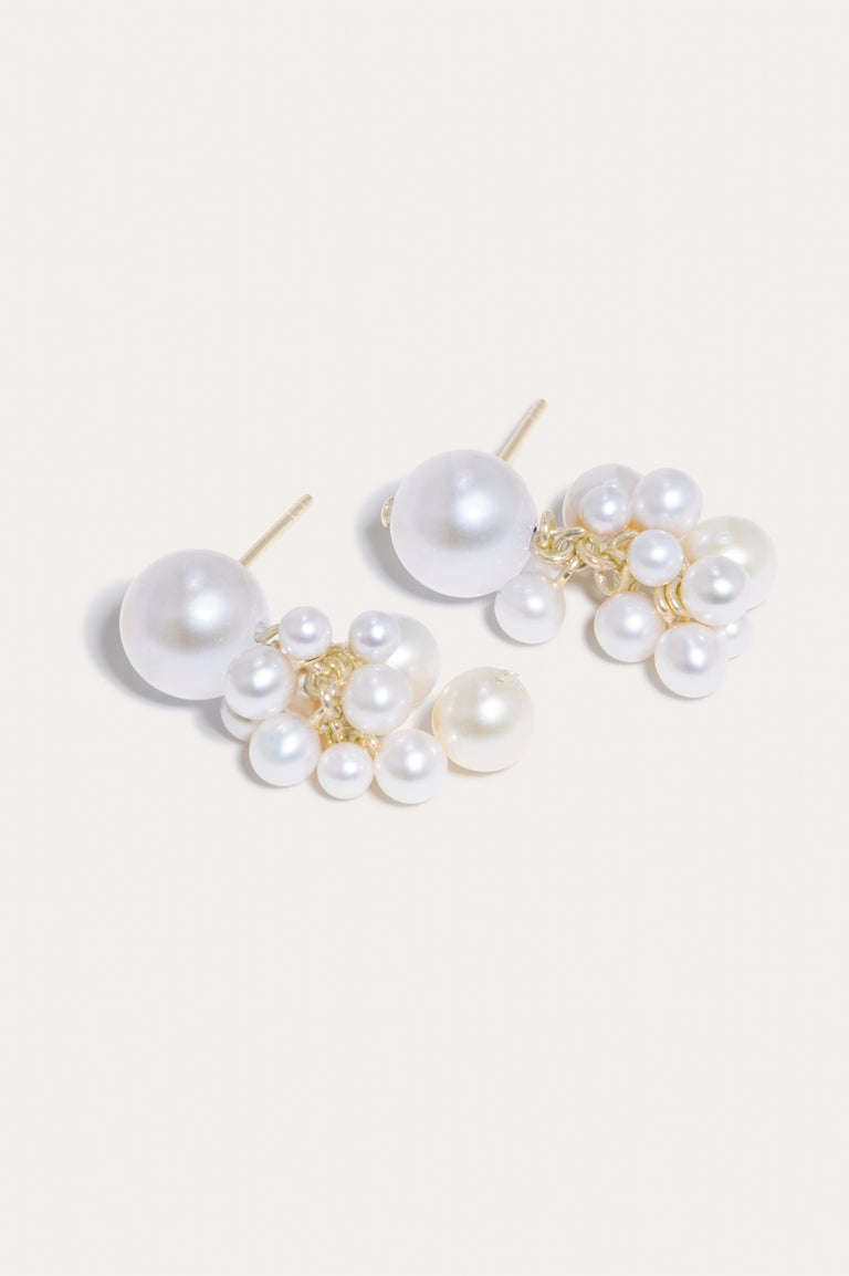 Till The Stars Wane - Pearl and Recycled Gold Vermeil Earrings