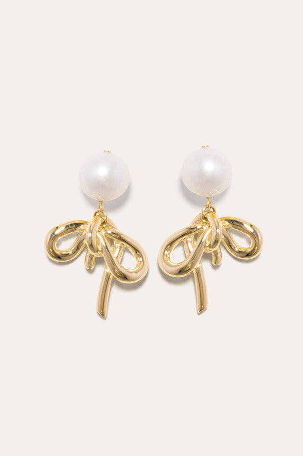 Once in a Blue Moon - Pearl and Recycled Gold Vermeil Earrings