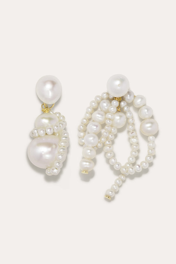 P214 - Pearl and Recycled Gold Vermeil Earrings