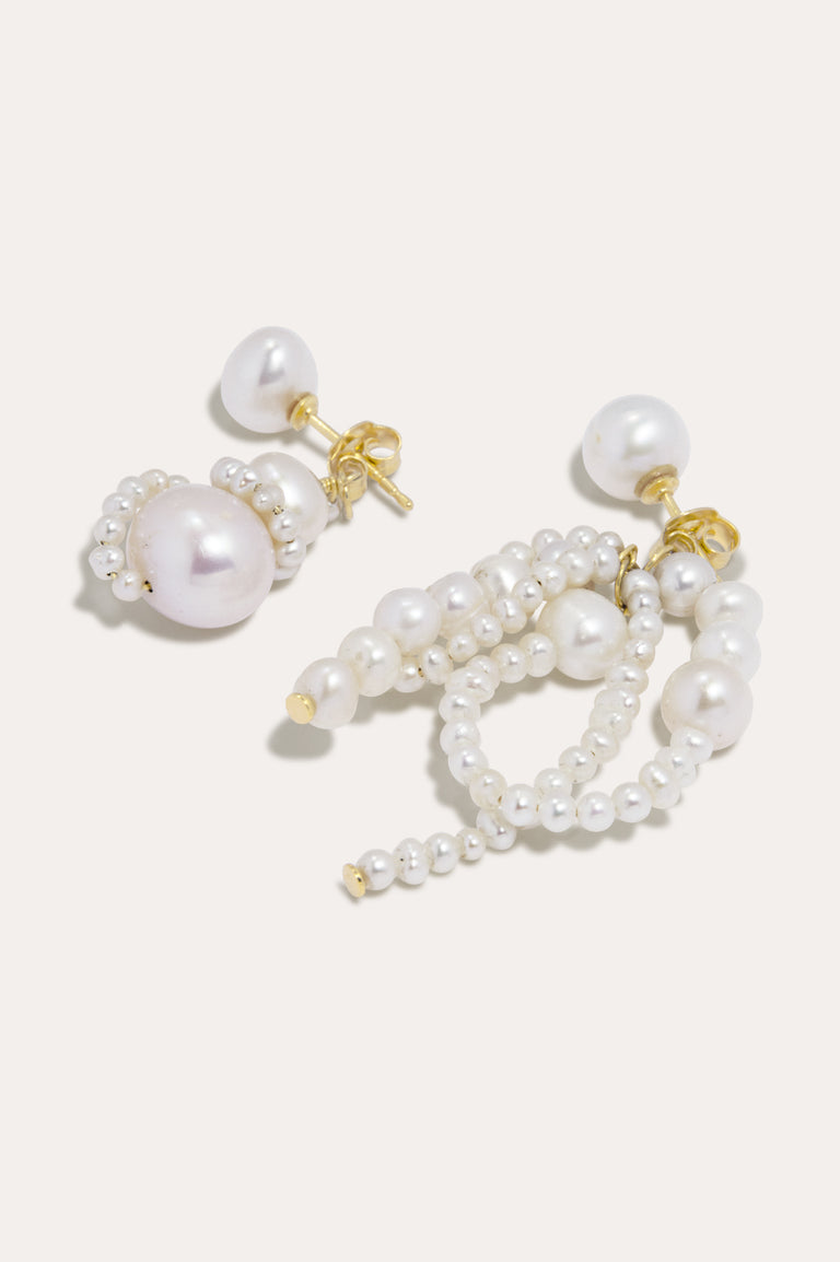P214 - Pearl and Recycled Gold Vermeil Earrings