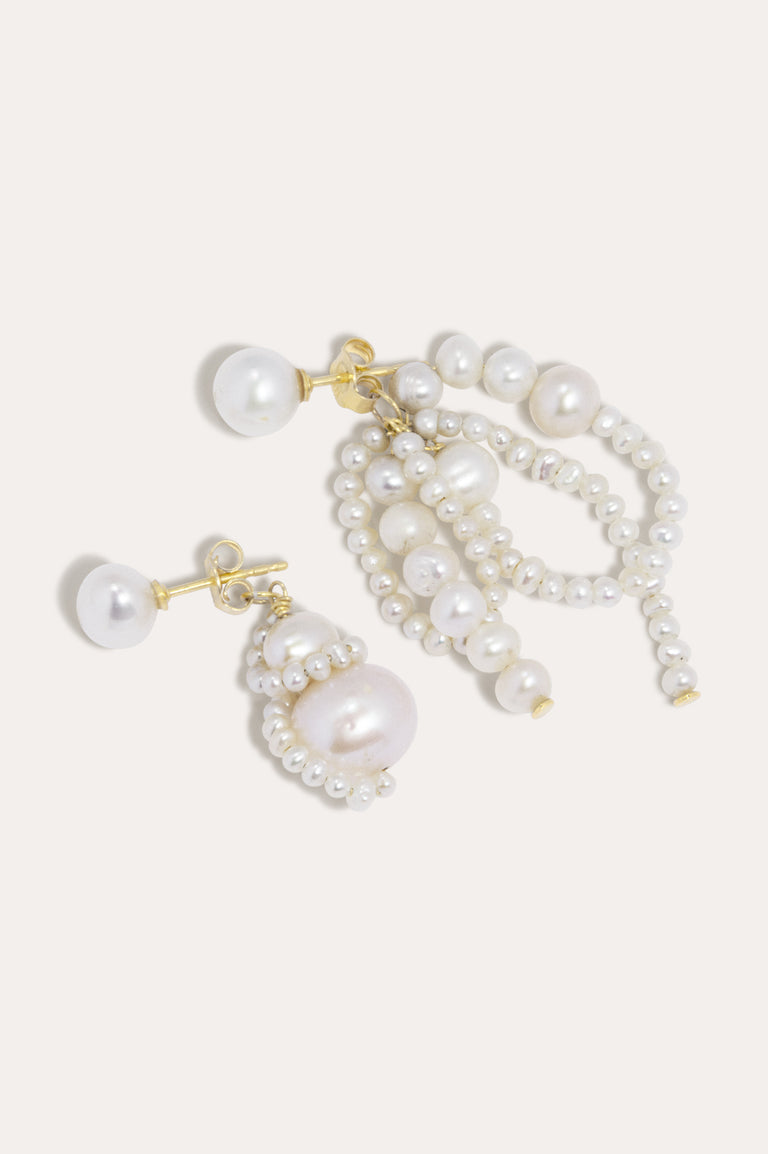 P214 - Pearl and Recycled Gold Vermeil Earrings