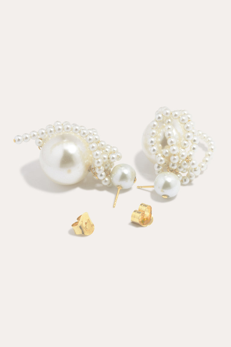 Time is Thirsty - Pearl and Gold Plated Earrings