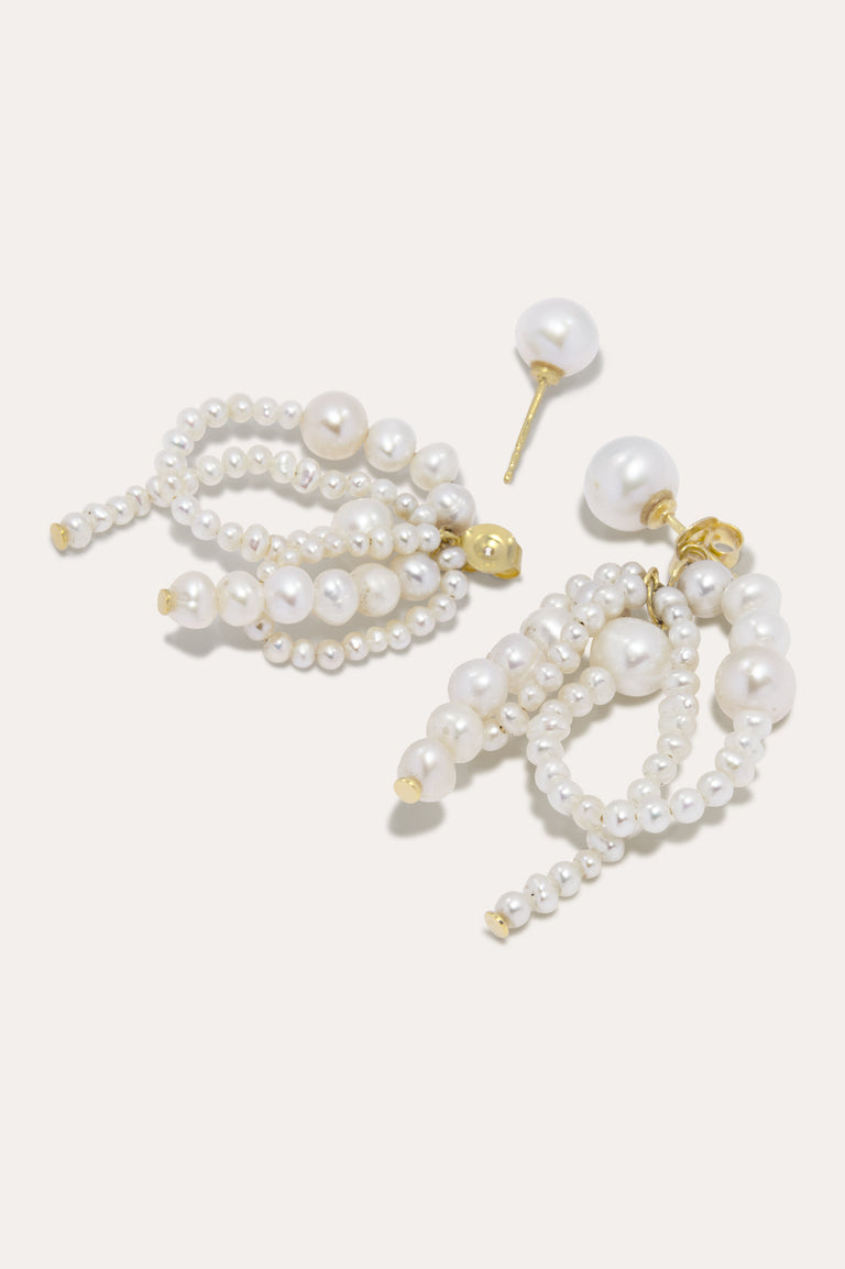 P223 - Pearl and Recycled Gold Vermeil Earrings
