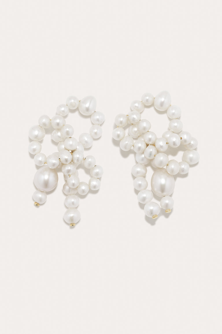 P225 - Pearl and Recycled Gold Vermeil Earrings