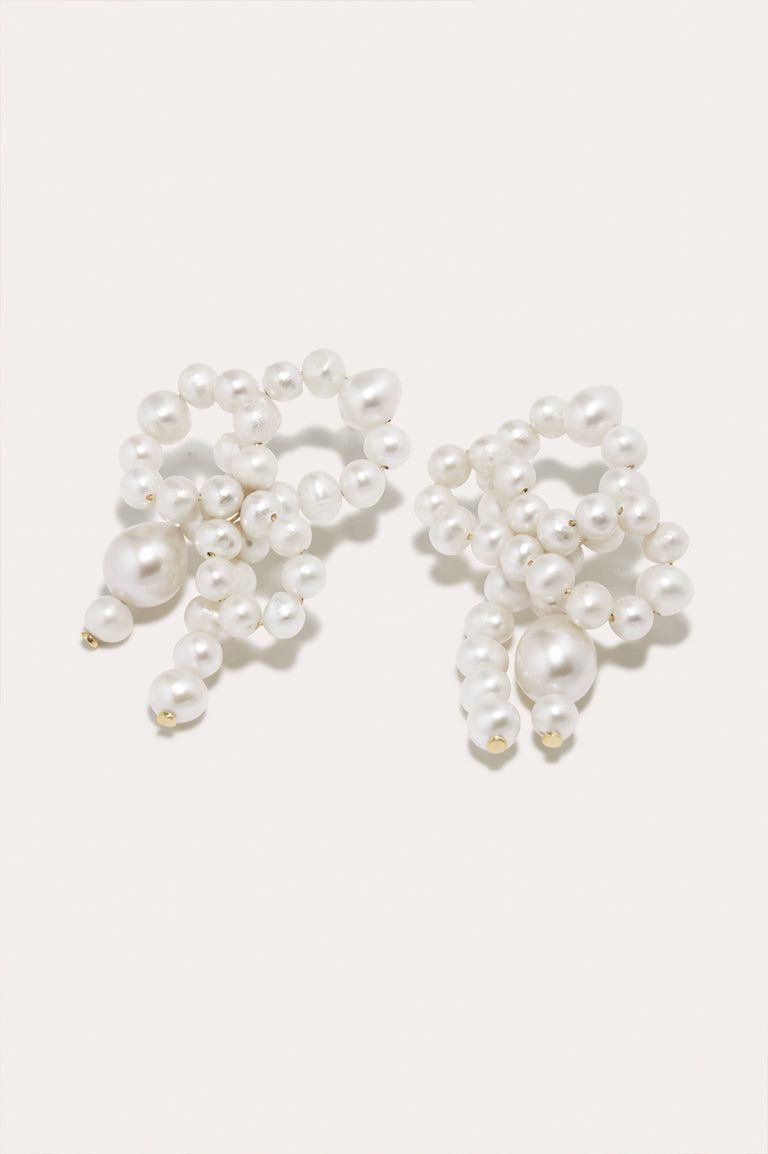 P225 - Pearl and Recycled Gold Vermeil Earrings