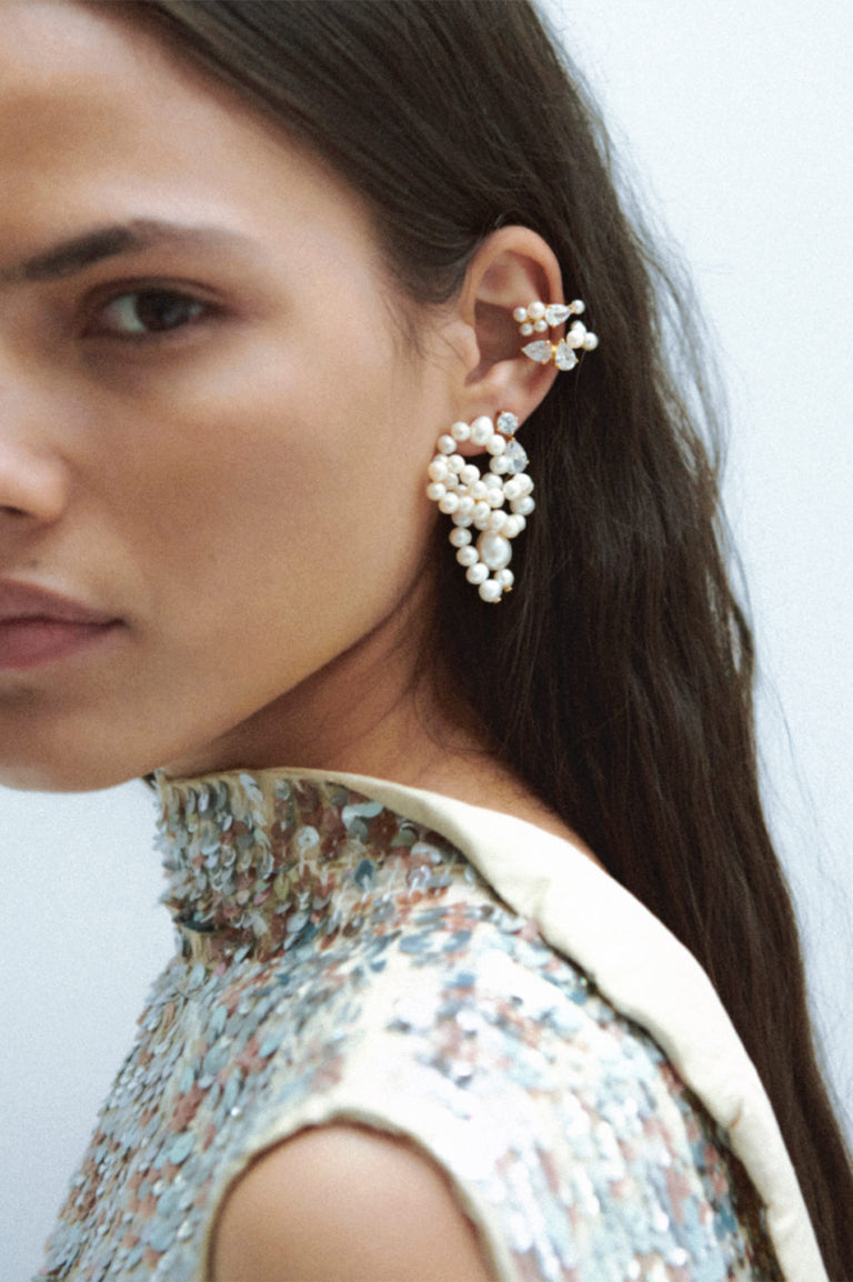 P225 - Pearl and Recycled Gold Vermeil Earrings