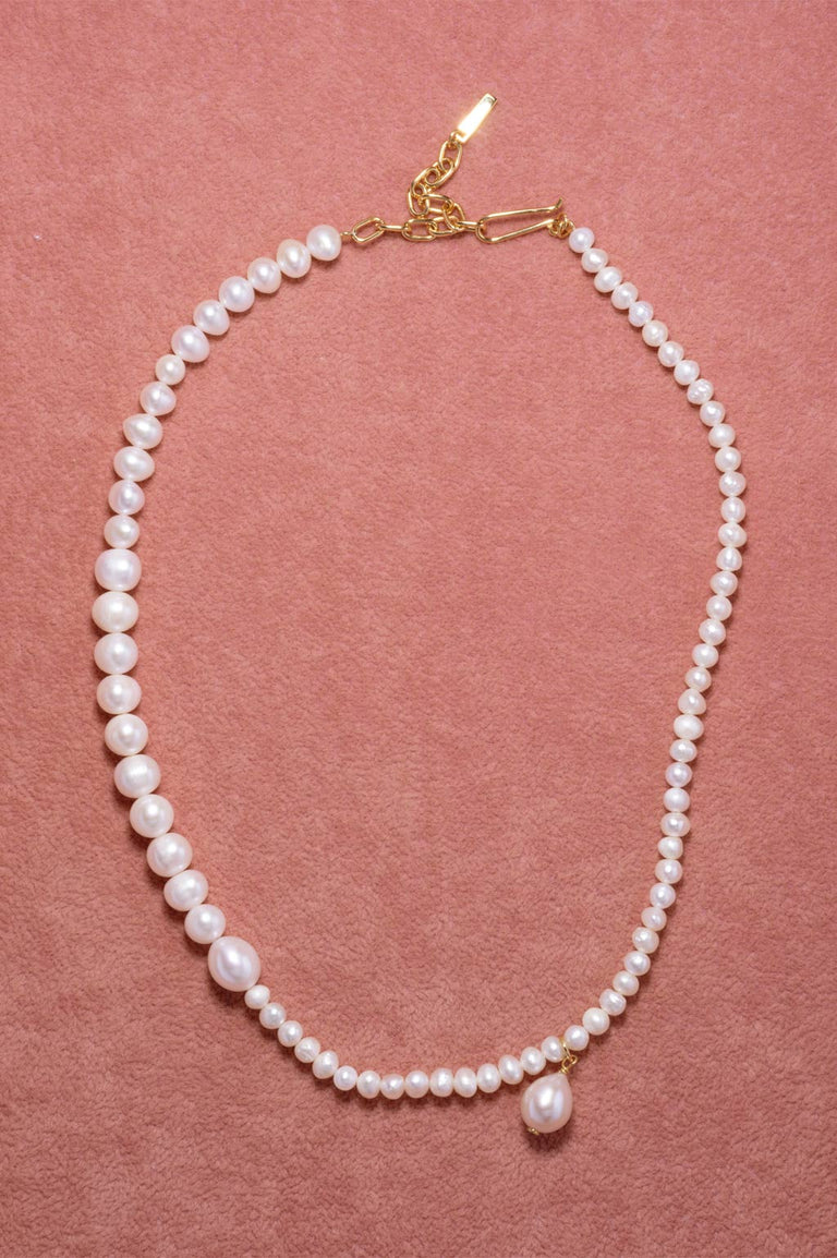 Casting Light - Pearl and Recycled Gold Vermeil Necklace