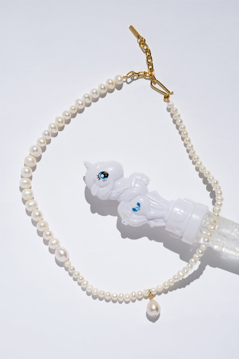 Casting Light - Pearl and Recycled Gold Vermeil Necklace