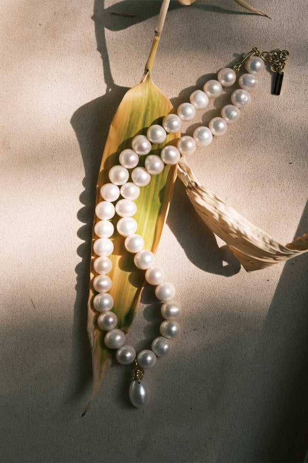 A Parcel of Endless Time - Pearl and Recycled Gold Vermeil Necklace