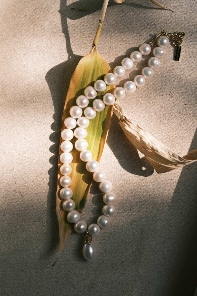 A Parcel of Endless Time - Pearl and Recycled Gold Vermeil Necklace