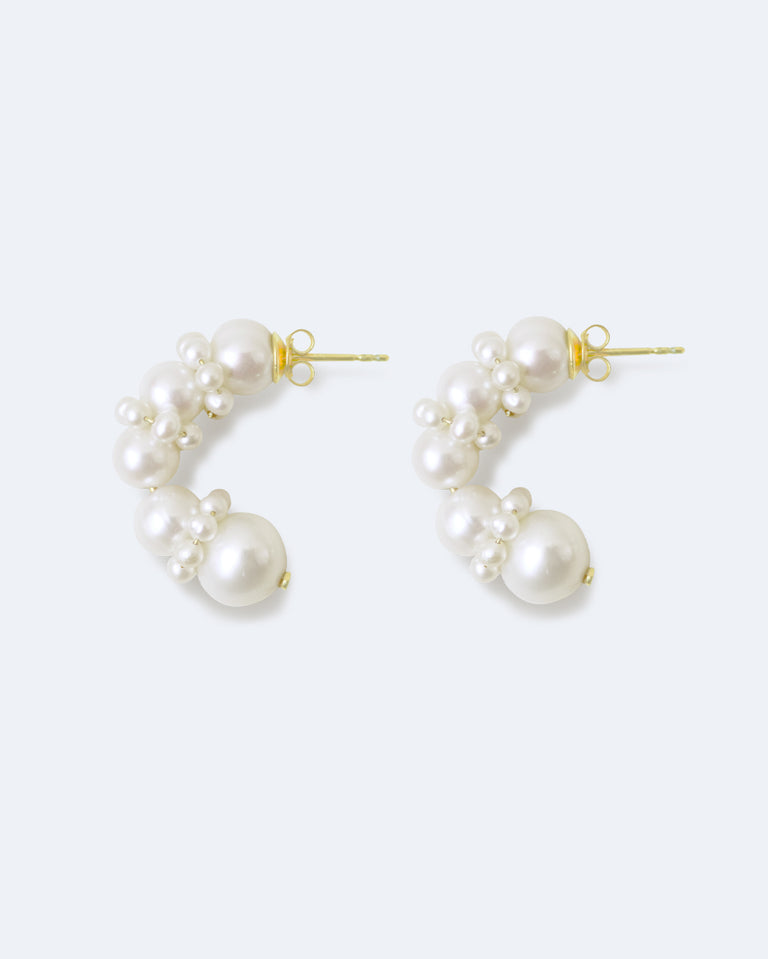 Birds Of A Feather - Pearl and Recycled Gold Vermeil Earrings