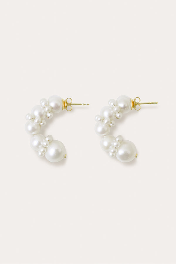 Birds Of A Feather - Pearl and Recycled Gold Vermeil Earrings