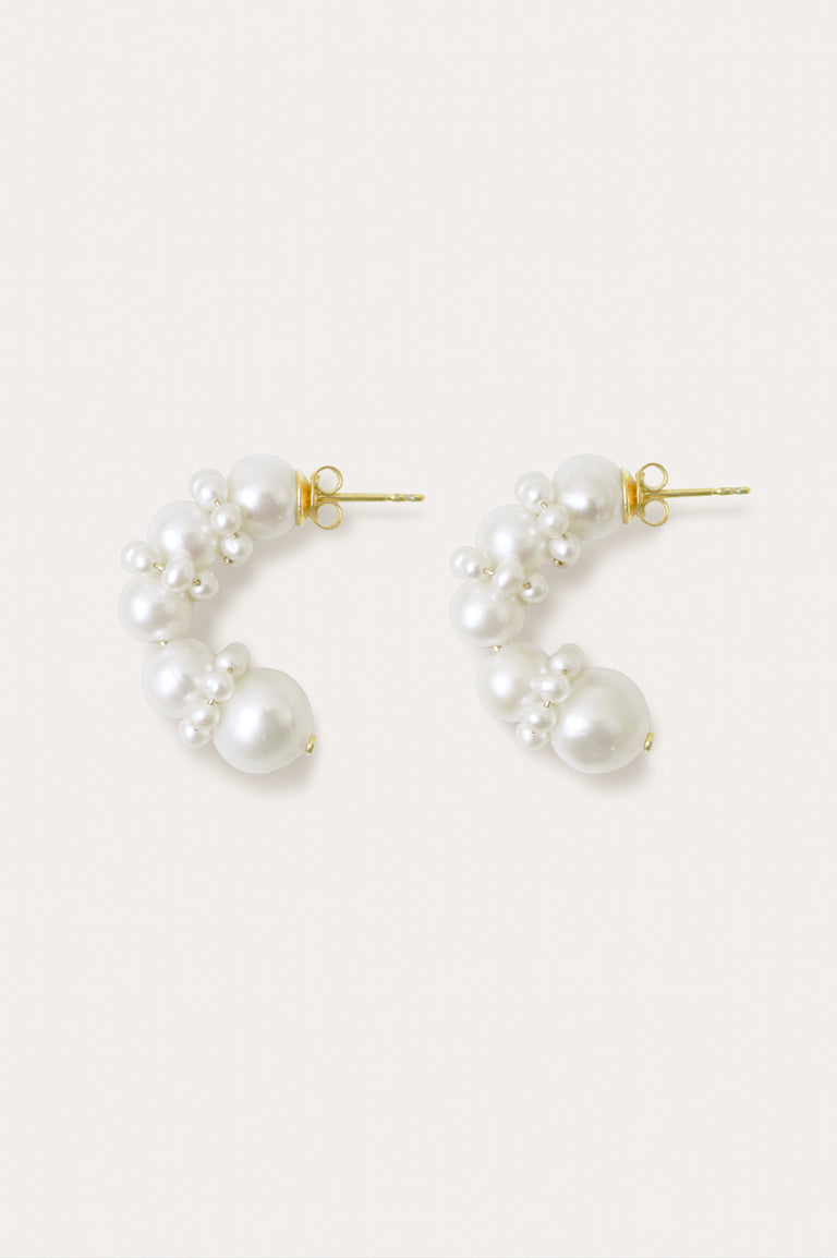 Birds Of A Feather - Pearl and Recycled Gold Vermeil Earrings