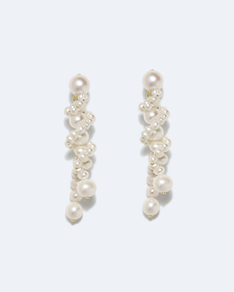 The Soft Light of the Sun - Pearl and Recycled Gold Vermeil Earrings