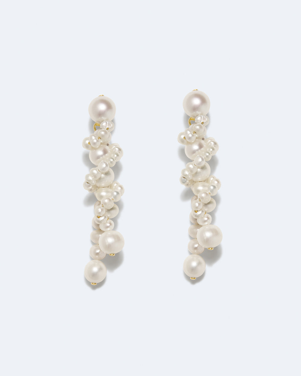The Soft Light of the Sun - Pearl and Recycled Gold Vermeil Earrings