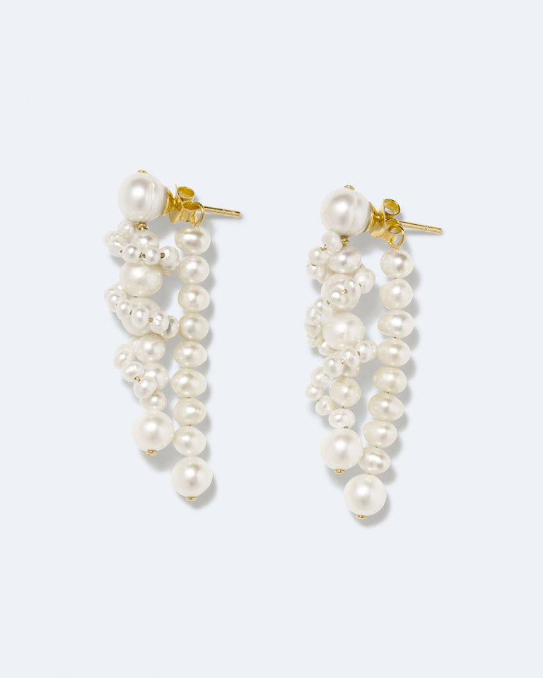 The Soft Light of the Sun - Pearl and Recycled Gold Vermeil Earrings