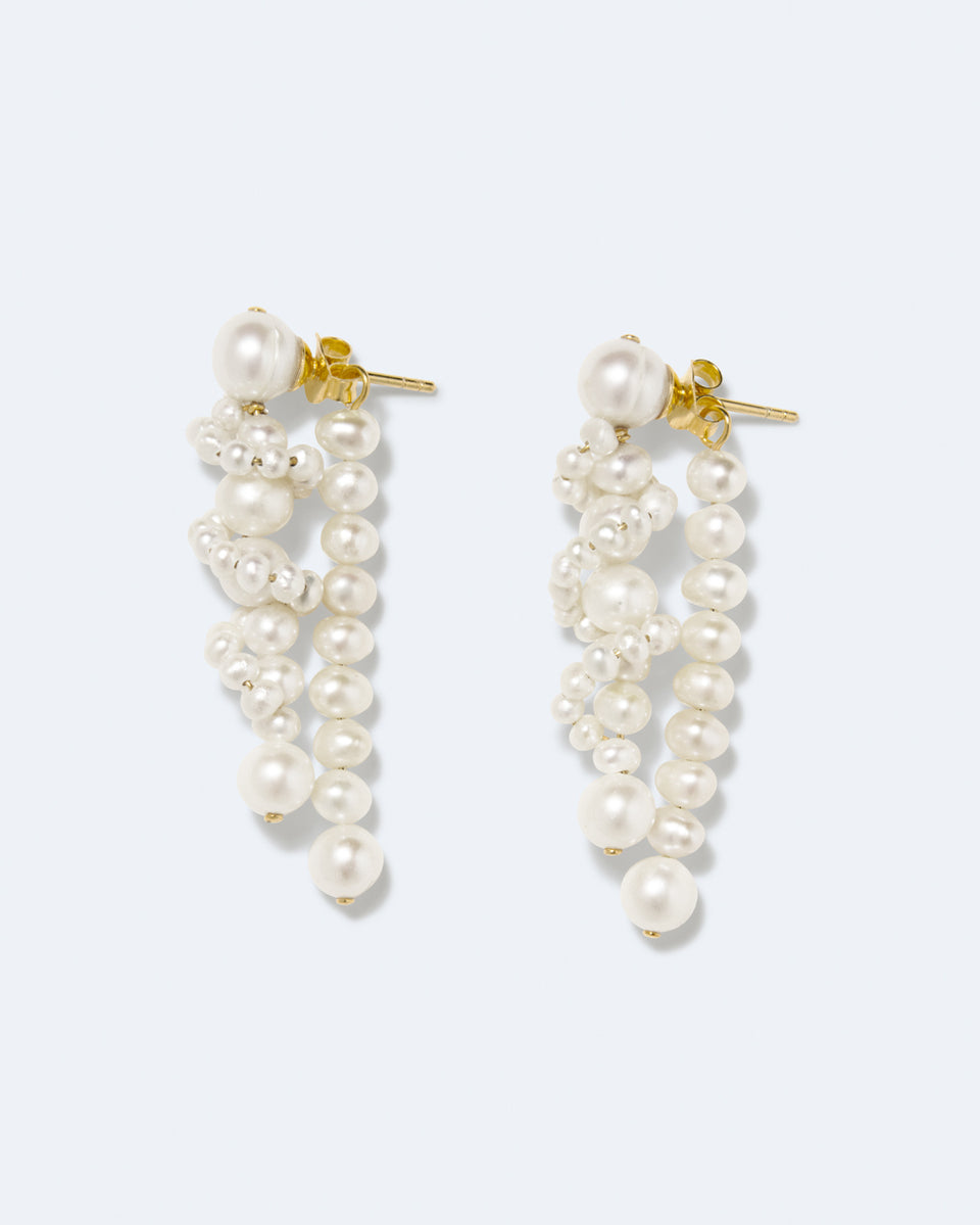 The Soft Light of the Sun - Pearl and Recycled Gold Vermeil Earrings