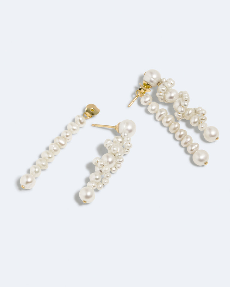 The Soft Light of the Sun - Pearl and Recycled Gold Vermeil Earrings