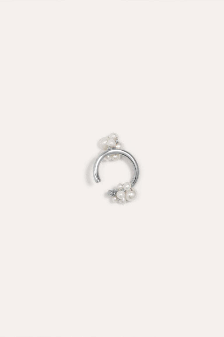Surfacing - Pearl and Recycled Silver Ear Cuff