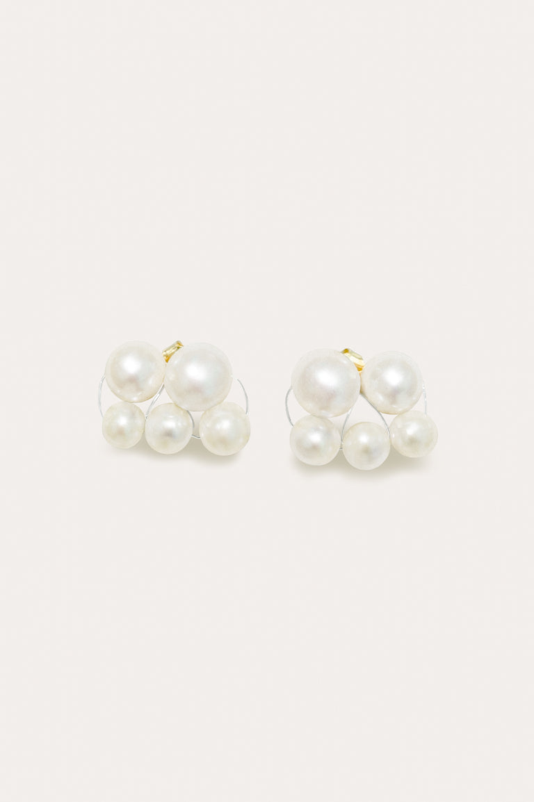 Universal Code - Pearl and Recycled Gold Vermeil Earrings