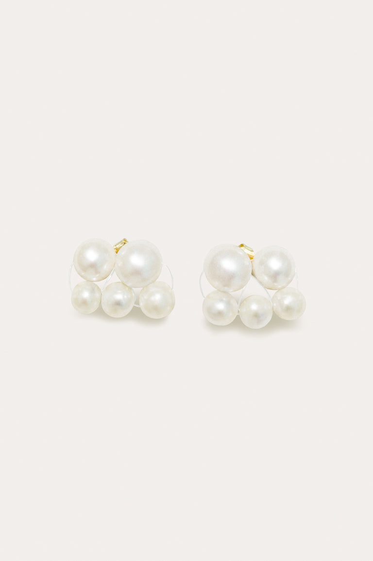 Universal Code - Pearl and Recycled Gold Vermeil Earrings