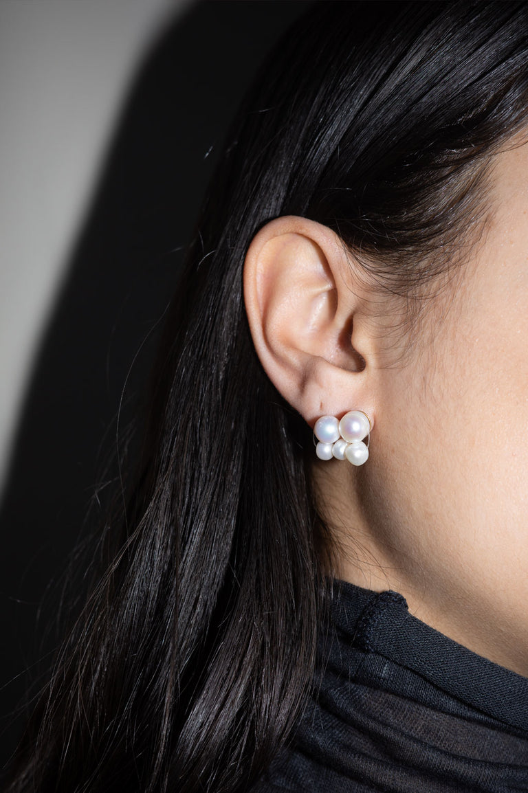 Universal Code - Pearl and Recycled Gold Vermeil Earrings