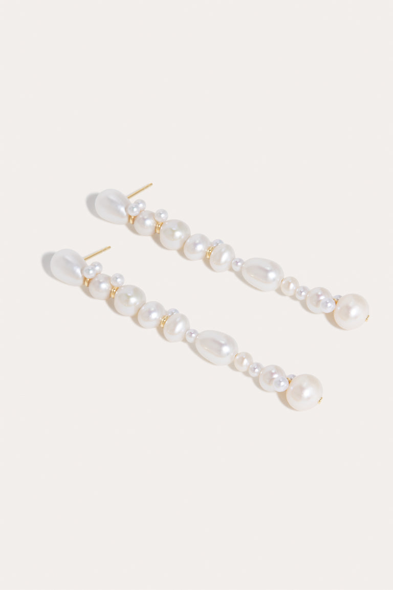 Glitch - Pearl and Recycled Gold Vermeil Earrings