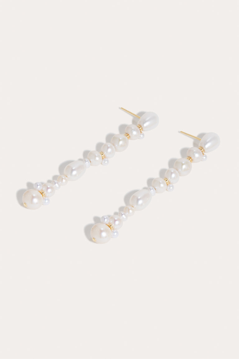 Glitch - Pearl and Recycled Gold Vermeil Earrings