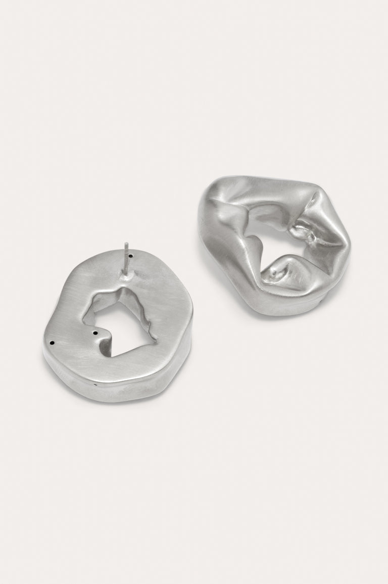 Scrunch - Recycled Silver Earrings