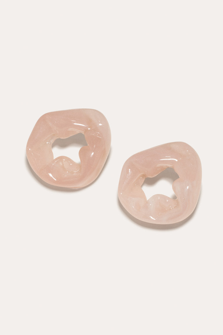 Scrunch - Rose Quartz Bio Resin and Recycled Gold Vermeil Earrings