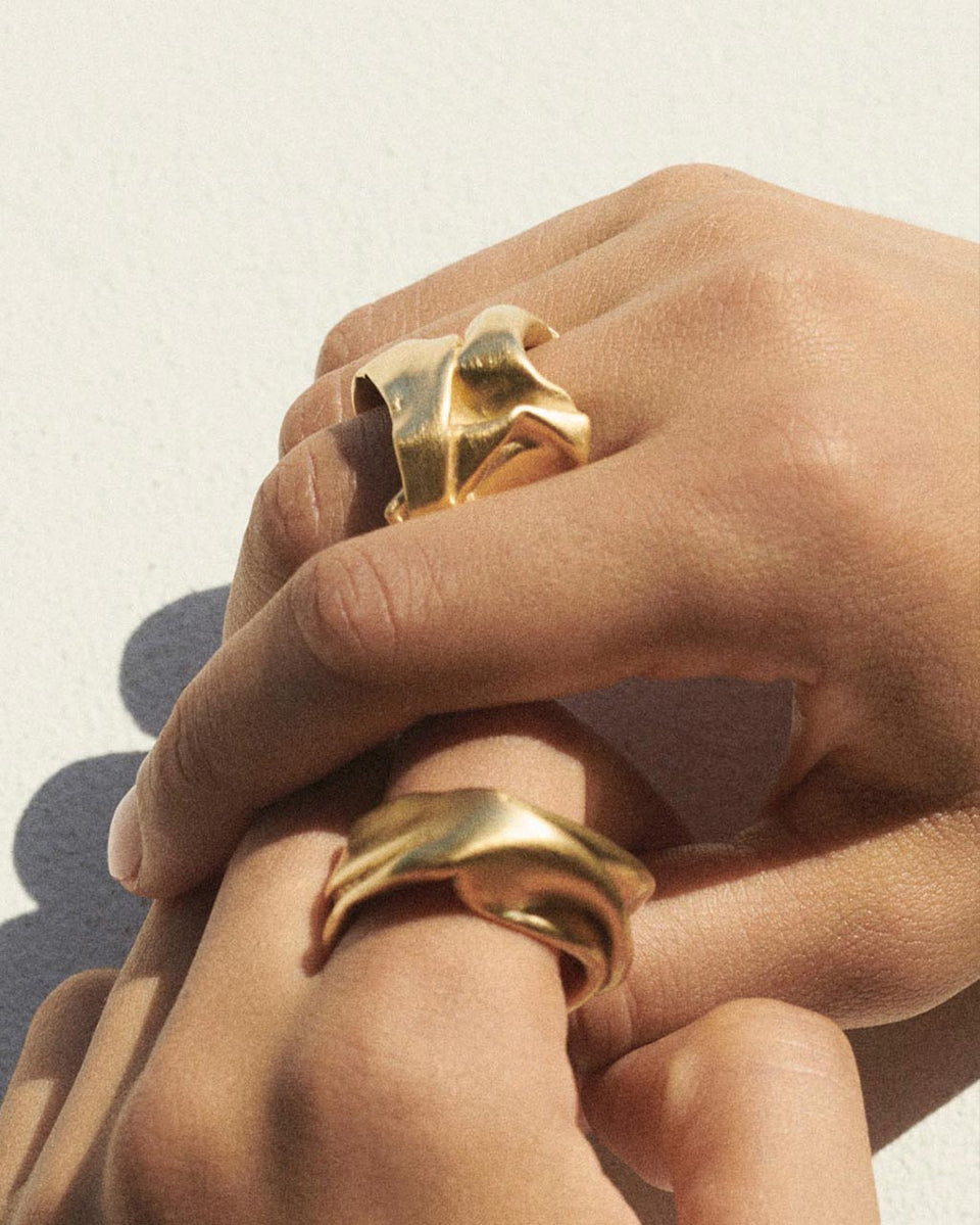 Crunched: A Tale of Abandoned Legal Strategies - Recycled Gold Vermeil Ring