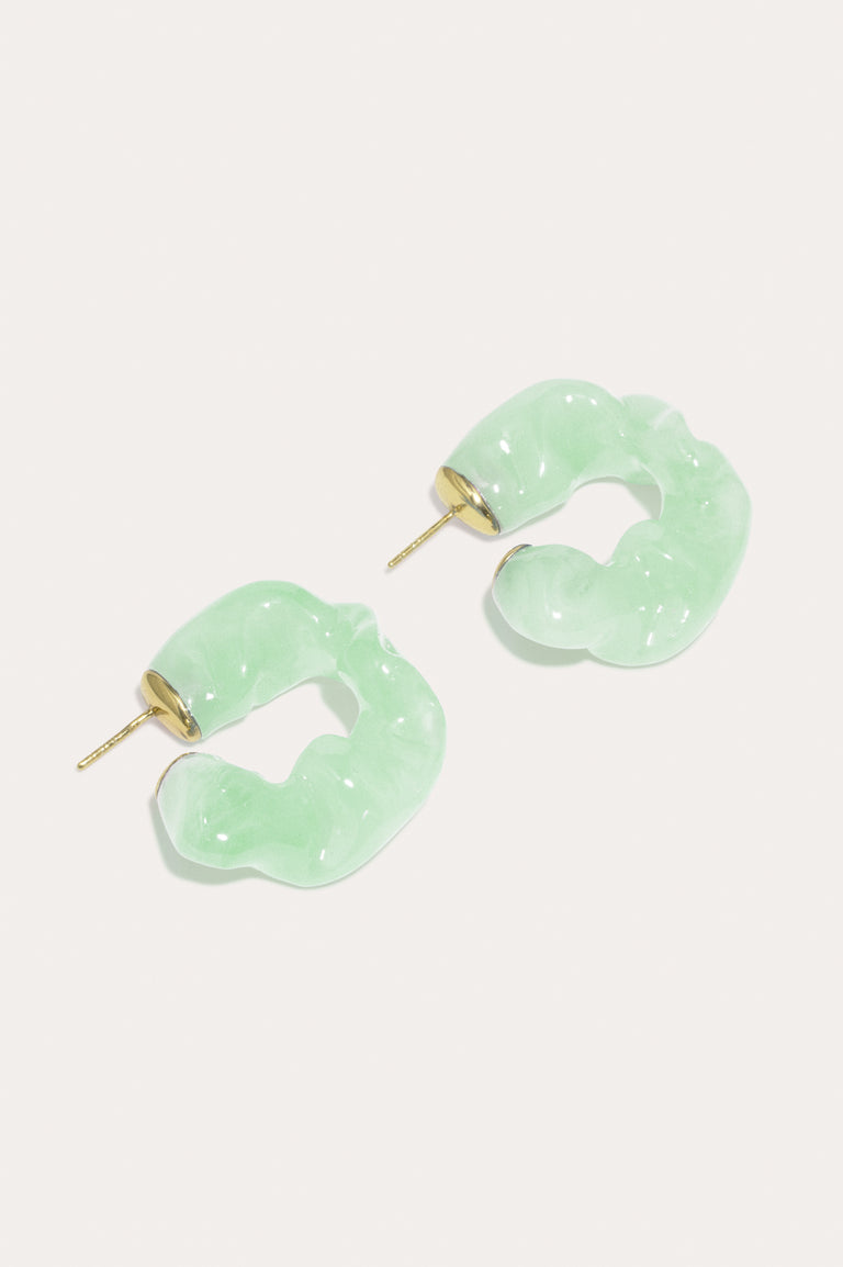 Ruffle - Jade Bio Resin and Recycled Gold Vermeil Earrings