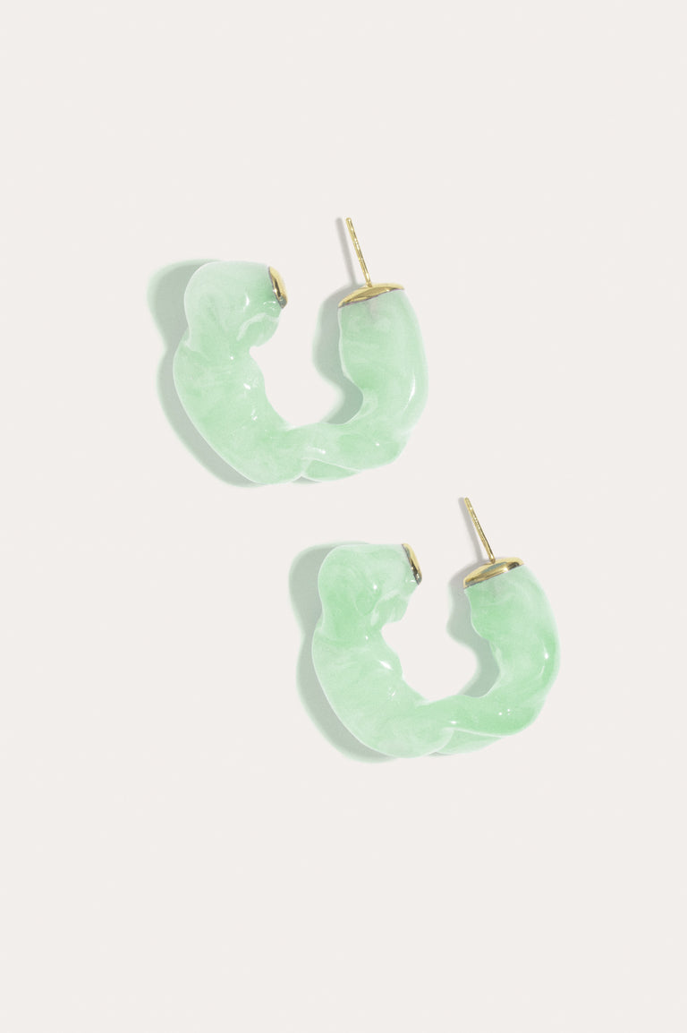 Ruffle - Jade Bio Resin and Recycled Gold Vermeil Earrings