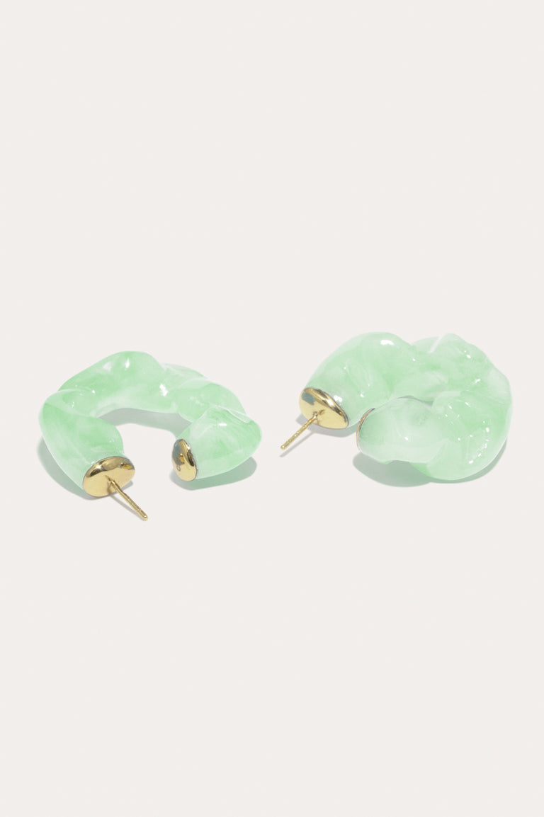 Ruffle - Jade Bio Resin and Recycled Gold Vermeil Earrings