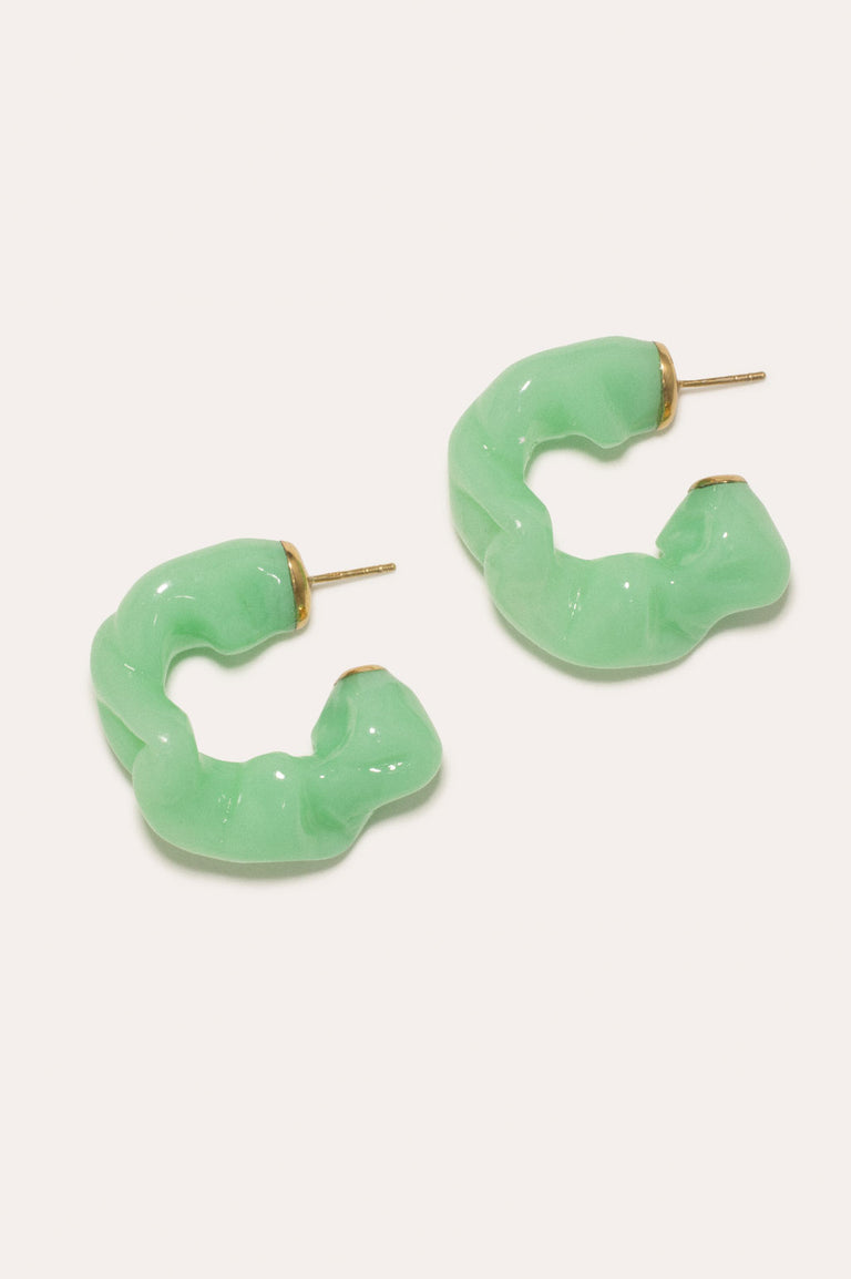 Ruffle - Jade Bio Resin and Gold Vermeil Earrings