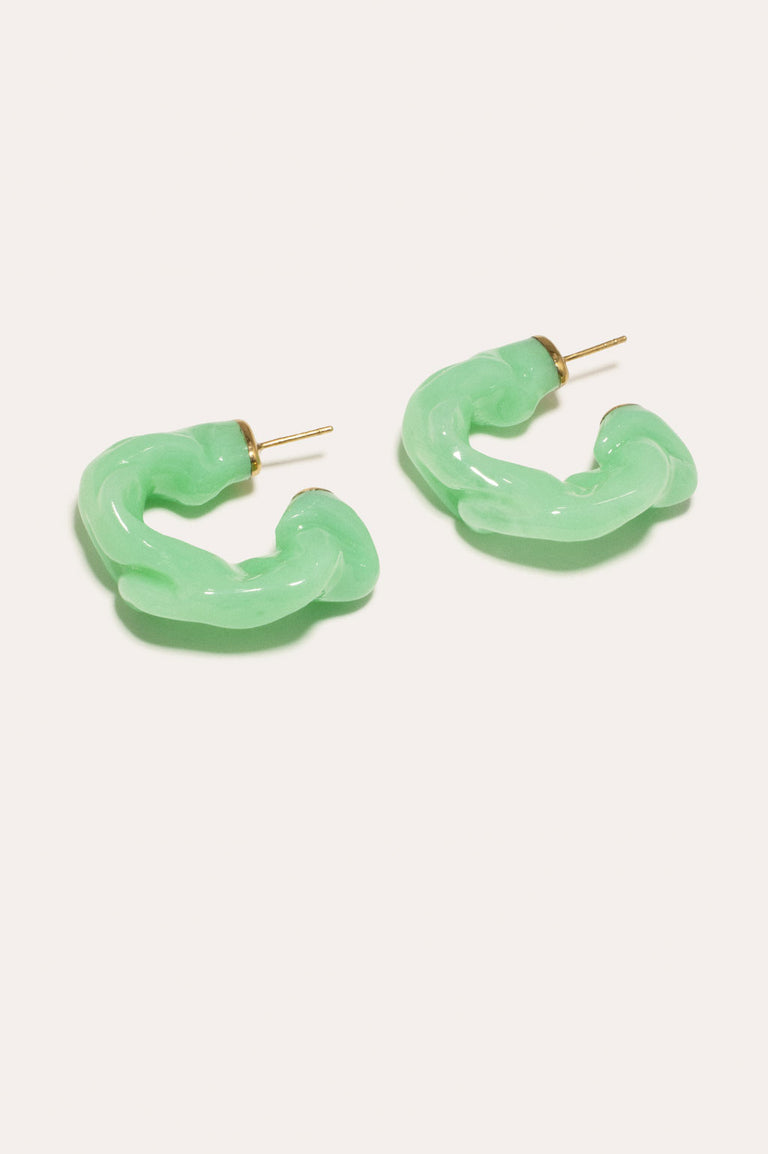 Ruffle - Jade Bio Resin and Gold Vermeil Earrings