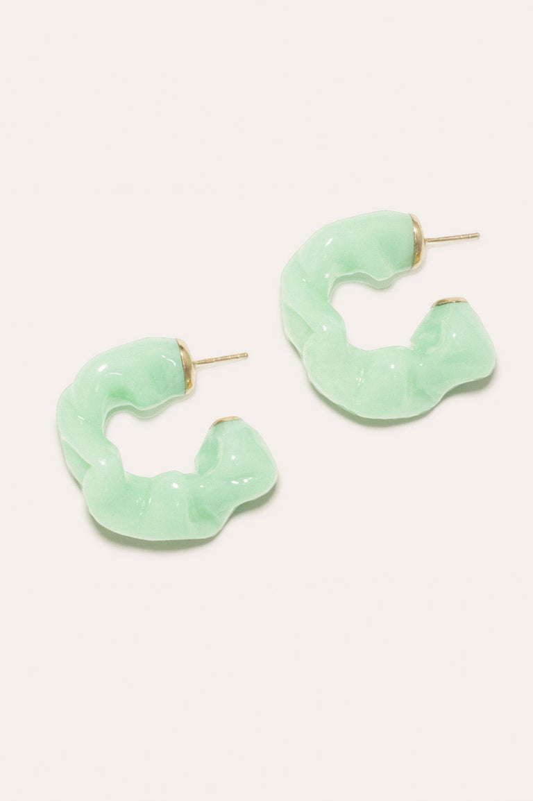 Ruffle - Jade Bio Resin and Recycled Gold Vermeil Earrings