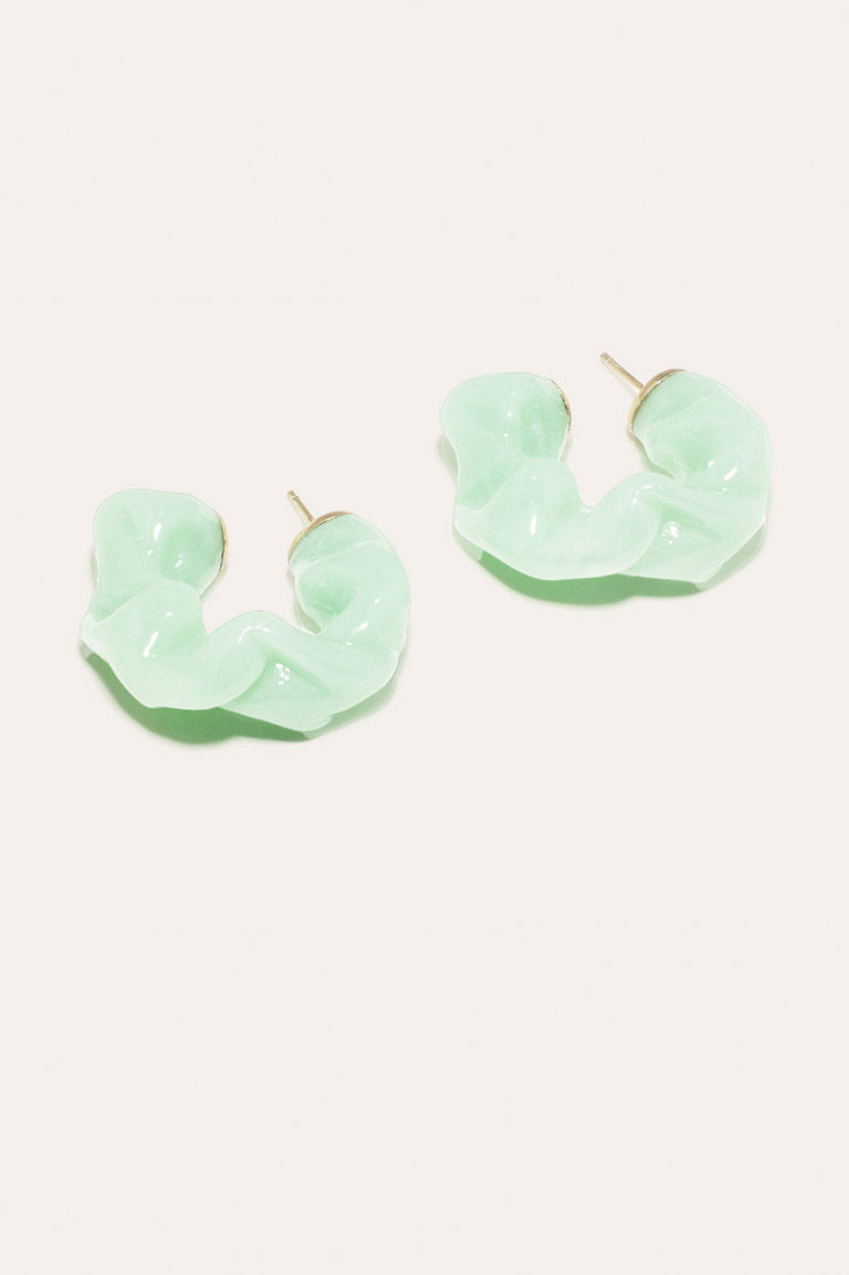 Ruffle - Jade Bio Resin and Recycled Gold Vermeil Earrings