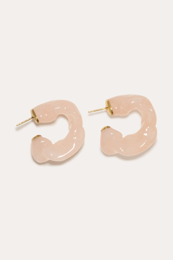 Ruffle - Rose Quartz Bio Resin and Recycled Gold Vermeil Earrings