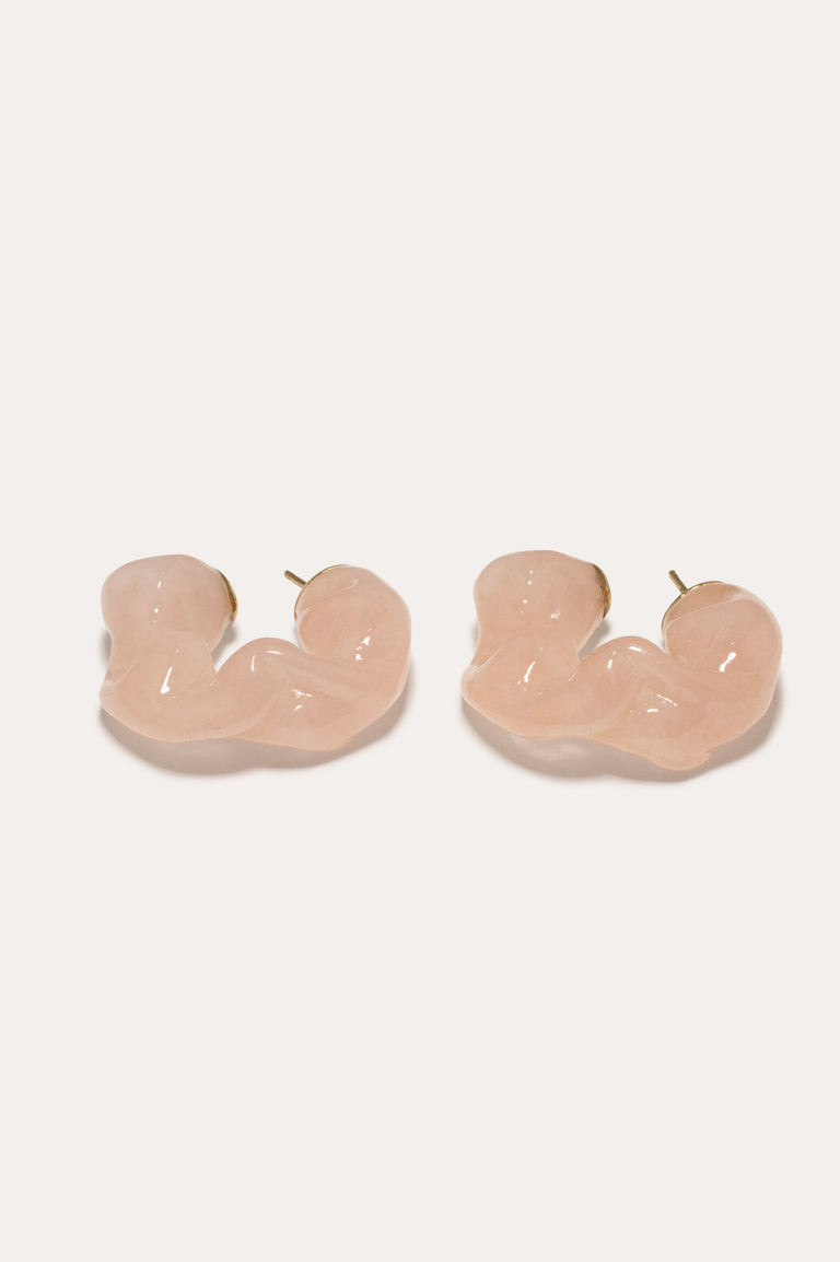 Ruffle - Rose Quartz Bio Resin and Recycled Gold Vermeil Earrings