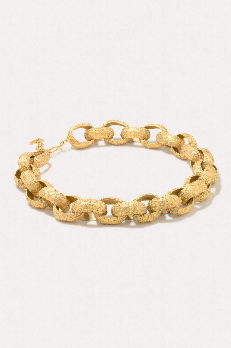 The Cave You Fear to Enter Holds The Treasure That You Seek -  Gold Plated Necklace