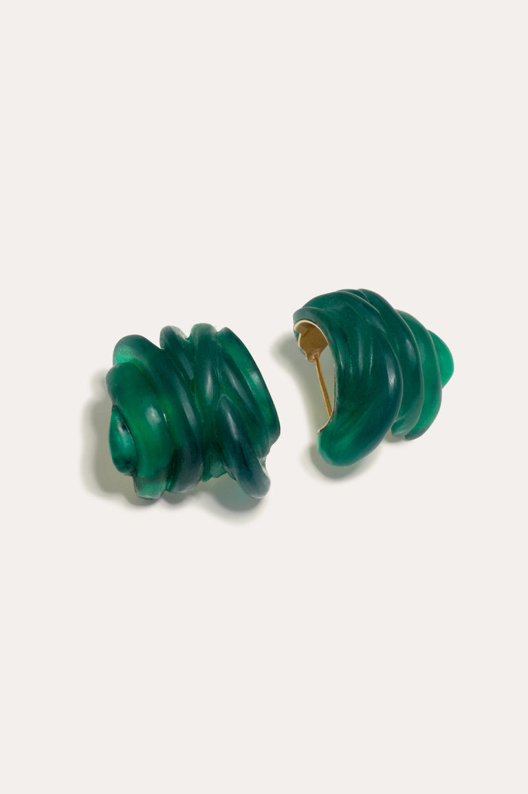 Clash - Green Bio Resin and Gold Vermeil Earrings