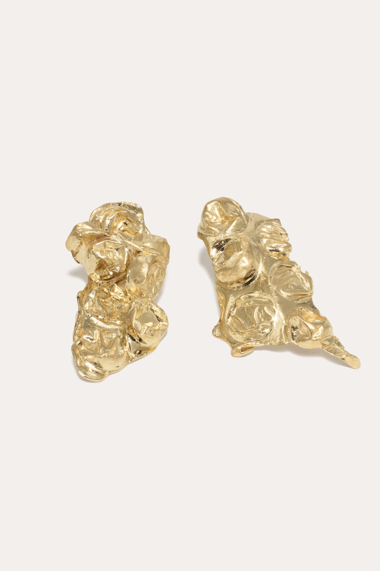 The Bit of Bubble Wrap That Got Stuck in the Vacuum - Gold Vermeil Earrings