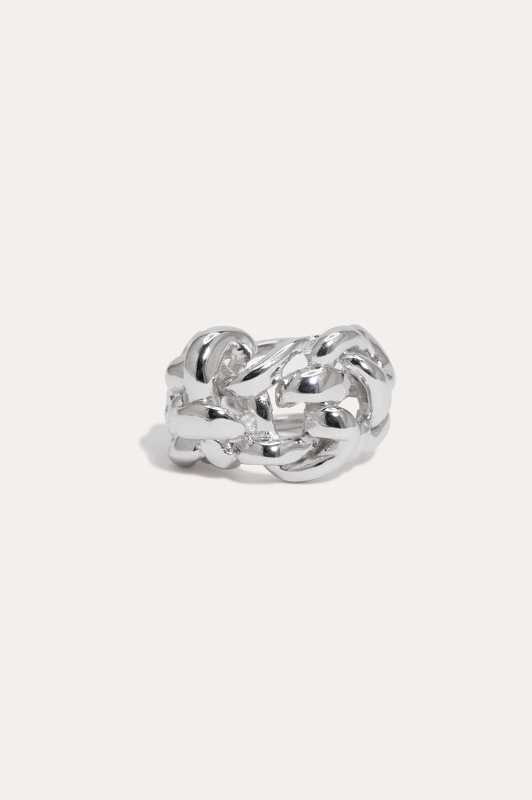 Woven - Recycled Silver Ear Cuff